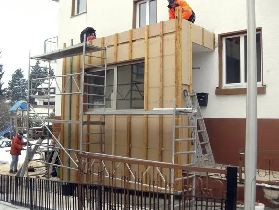 Wärmedämmung außen Eingangsberiech