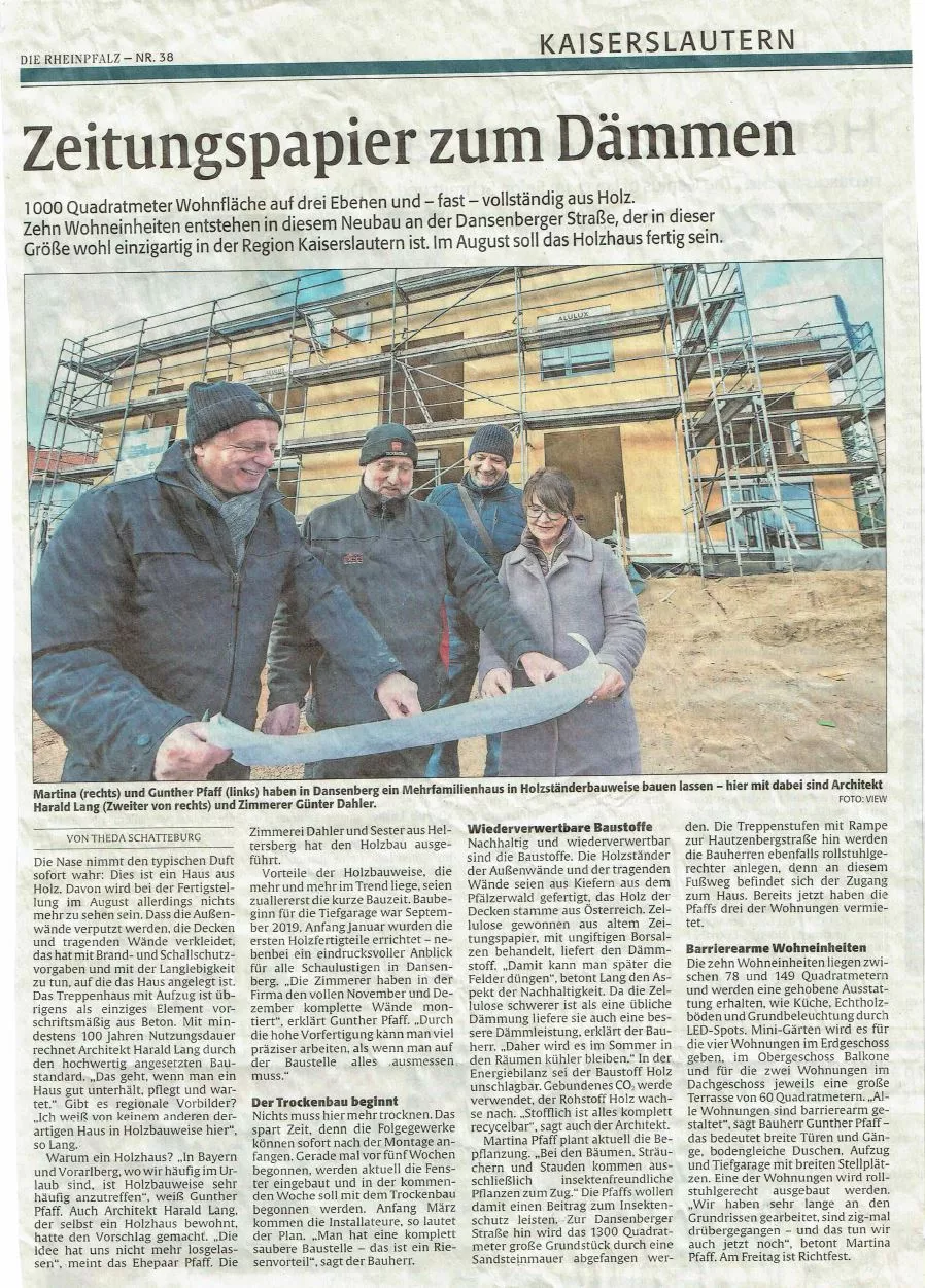 Pressebericht Zeitungspapier als Dämmung